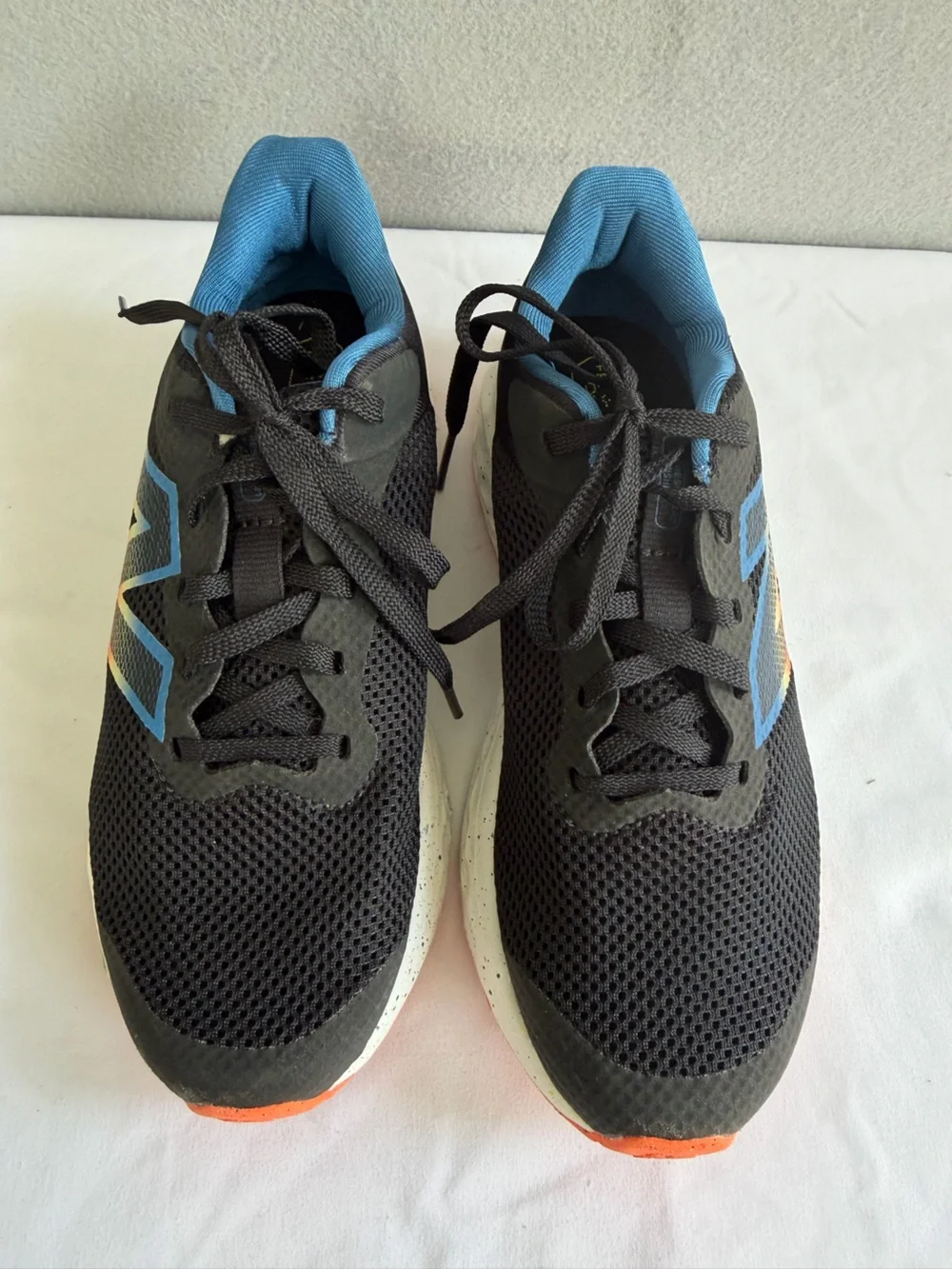 New Balance Fresh Foam Running Shoes Kids s5 Orange Blue